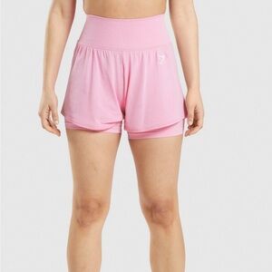 Gymshark vital seamless 2-in-1 shorts in sorbet pink marl